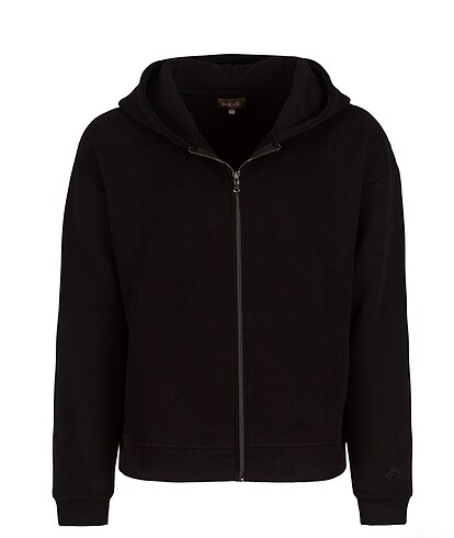 Siyah Fermuarlı Hoodie