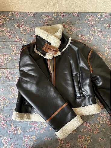 Kürklü kadın ceket mont - Görsel 2