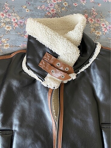 Kürklü kadın ceket mont - Görsel 3