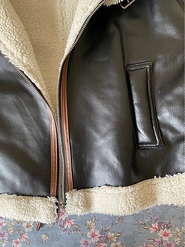 Kürklü kadın ceket mont - Görsel 4