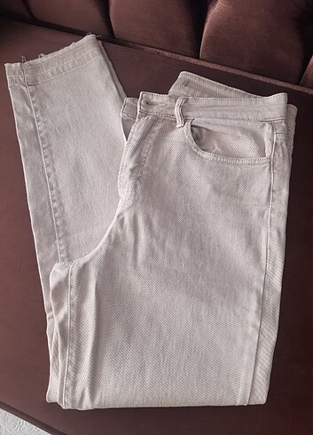 Stradivarius bej renk yüksek bel jean