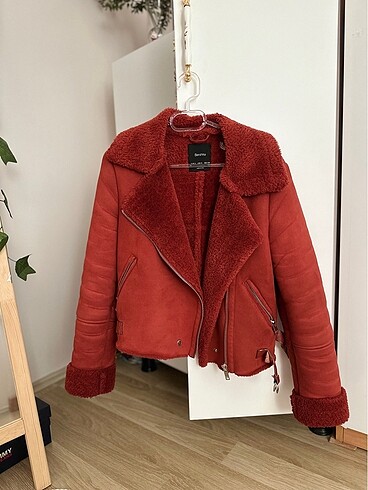 Bershka kürklü biker ceket