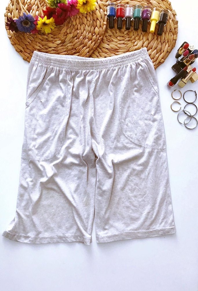 (XXL) BEJ BEL LASTİKLİ ŞIK SPOR TİWİL PENYE BERMUDA ŞORT KAPRİ - Görsel 3