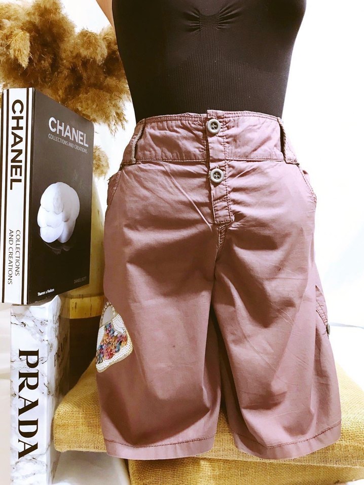 (L) VİZON PAYET ARMA LOGOLU CEPLİ ŞIK SPOR TİWİL GABARDİN ŞORT - Görsel 5