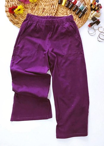 (XXL) MOR BEL LASTİKLİ ŞIK SPOR TİWİL PENYE BERMUDA ŞORT KAPRİ - Görsel 2