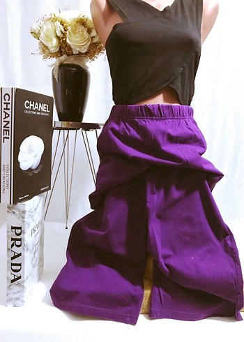 (XXL) MOR BEL LASTİKLİ ŞIK SPOR TİWİL PENYE BERMUDA ŞORT KAPRİ - Görsel 6