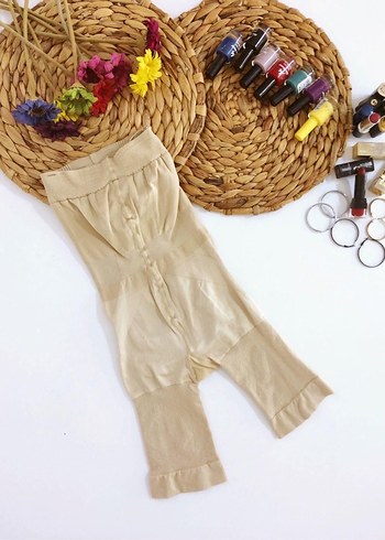 (L-XL) BEJ TEN TOPARLAYICI CLIMACOOL BEDEN KÜÇÜLTÜCÜ ŞORT KORSE - Görsel 2