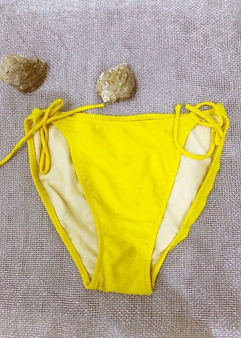 (40) SARI BONCUK İŞLEMELİ YAN BAĞLAMALI ŞIK SPOR BİKİNİ TAKIMI - Görsel 5