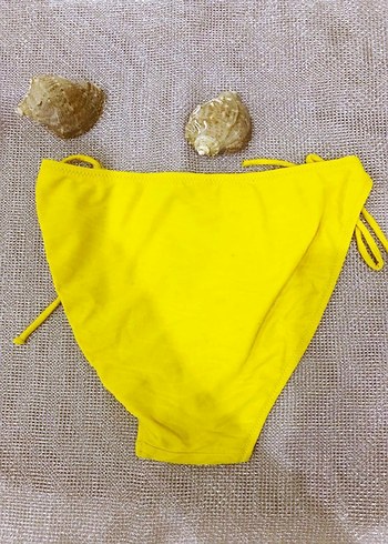 (40) SARI BONCUK İŞLEMELİ YAN BAĞLAMALI ŞIK SPOR BİKİNİ TAKIMI - Görsel 6
