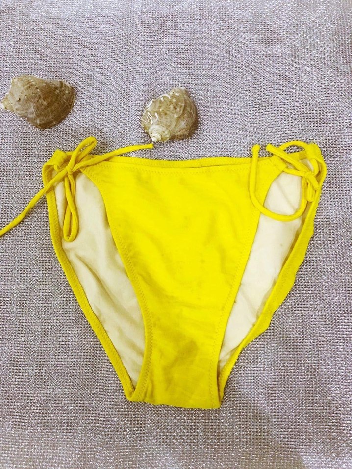 (40) SARI BONCUK İŞLEMELİ YAN BAĞLAMALI ŞIK SPOR BİKİNİ TAKIMI - Görsel 5