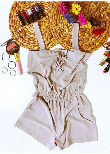 (S) RANDOM BEL LASTİKLİ FIRFIRLI ŞIK SPOR TİWİL İPEK ŞORT TULUM - Görsel 2