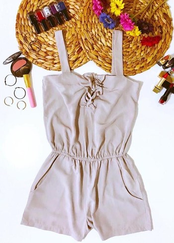 (S) RANDOM BEL LASTİKLİ FIRFIRLI ŞIK SPOR TİWİL İPEK ŞORT TULUM - Görsel 4