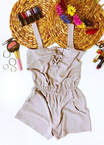 (S) RANDOM BEL LASTİKLİ FIRFIRLI ŞIK SPOR TİWİL İPEK ŞORT TULUM - Görsel 3