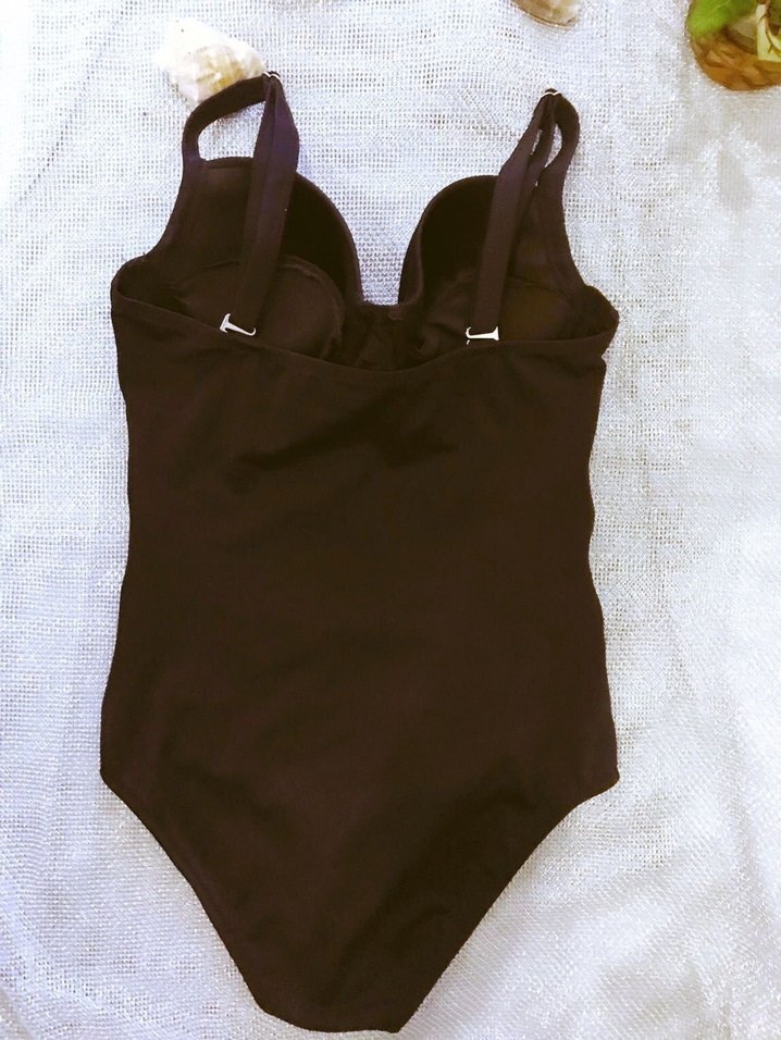 (M) SİYAH DESTEKLİ TÜL TASARIMLI ŞIK SPOR BASIC  SRTAPPY MAYO - Görsel 4