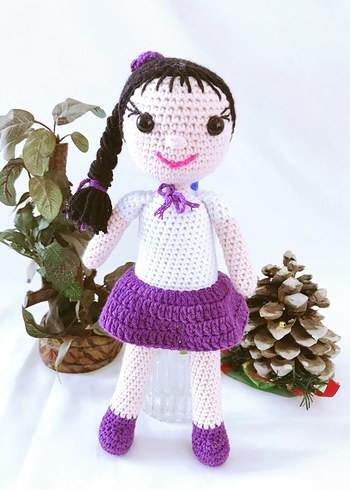 Tasarımcı (30 CM ) EL YAPIMI AMİGURUMİ ÖRME OYUNCAK BEBEK UYKU ARKADAŞI