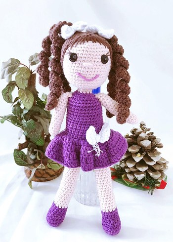 Tasarımcı (30 CM ) EL YAPIMI AMİGURUMİ ÖRME OYUNCAK BEBEK UYKU ARKADAŞI