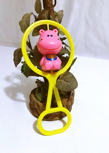 Beden Renk (19 CM)SARI PEMBE AYICIKLI SESLİ BEBEK ÇINGIRAK SAĞLIKLI OYUNCAK
