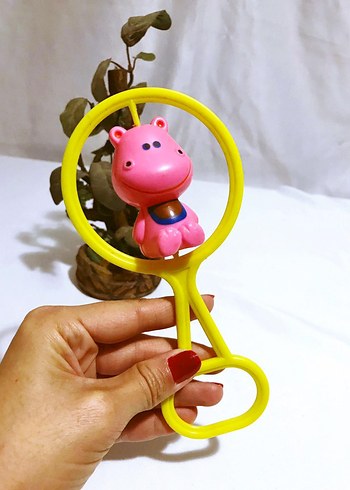 (19 CM)SARI PEMBE AYICIKLI SESLİ BEBEK ÇINGIRAK SAĞLIKLI OYUNCAK