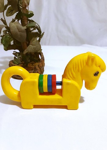 Beden (15 CM ) SARI AT SESLİ BEBEK ÇINGIRAK EĞİTİCİ SAĞLIKLI OYUNCAK