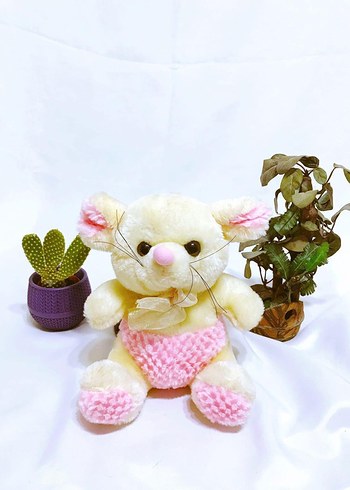 Beden (25 CM) SEVİMLİ BOBBY TAVŞAN DEKORATİF FİGÜR PELUŞ OYUNCAK