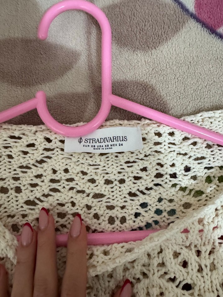 Bohem Beyaz Örgü triko stradivarius - Görsel 2