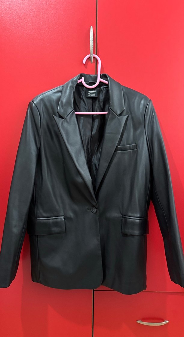 pull bear deri blazer ceket - Görsel 2