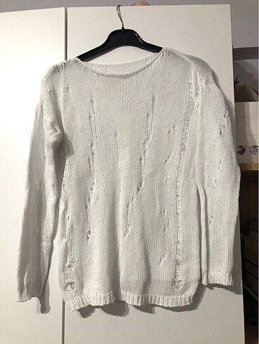 Vintage beyaz orgu kazak xs/s/m