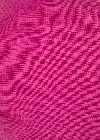 Pembe Kadın Boğazlı Triko Kazak - Görsel 3