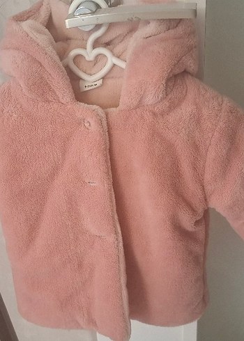 Kız Çocuk Pembe Peluş Ceket - Görsel 4