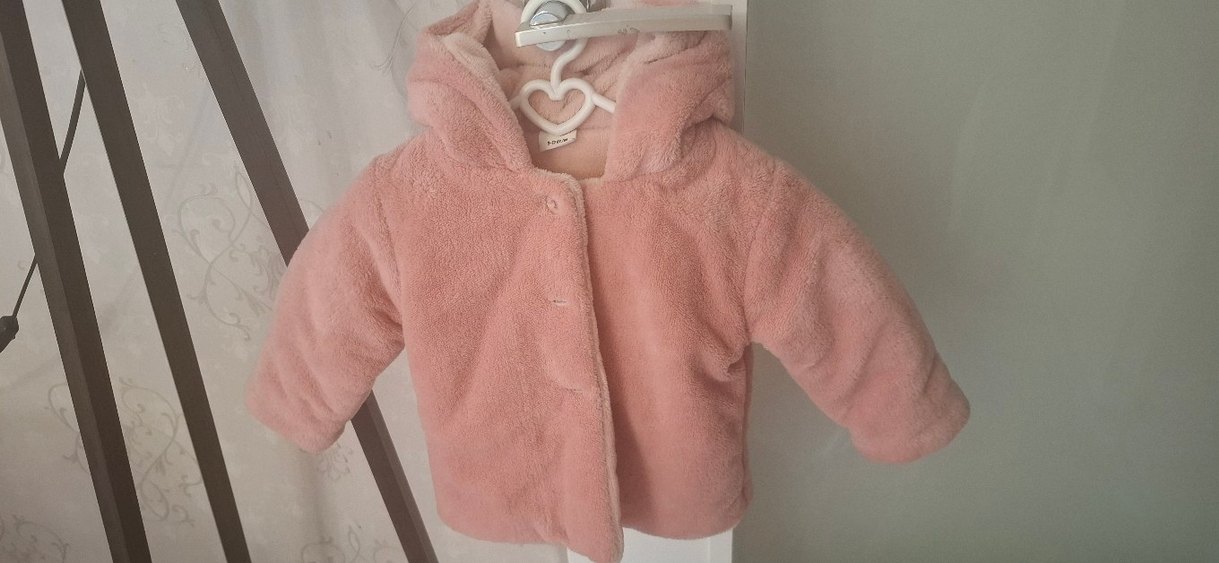 Kız Çocuk Pembe Peluş Ceket - Görsel 4