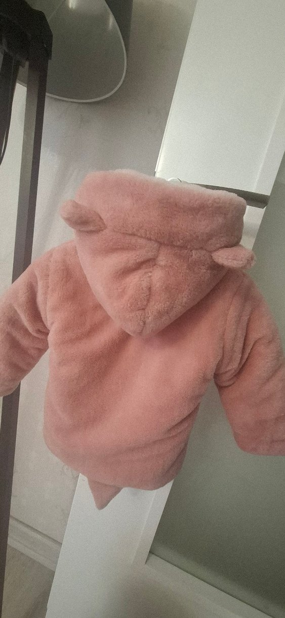 Kız Çocuk Pembe Peluş Ceket - Görsel 5