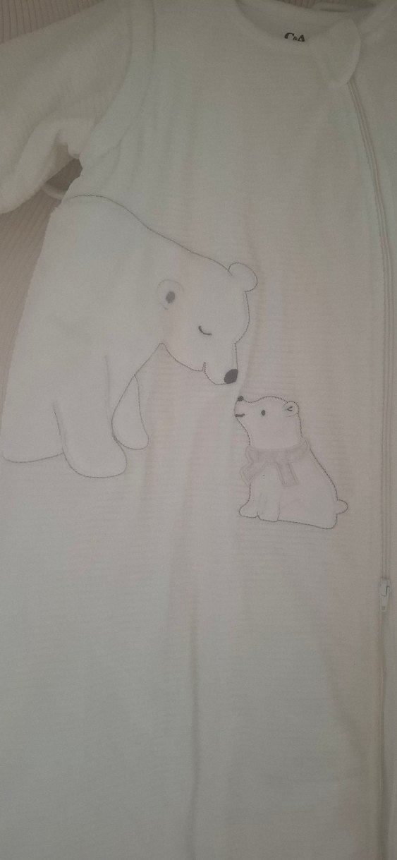 Beyaz Fermuarlı 3.5 Togg Bebek uyku  Tulumu - Görsel 2