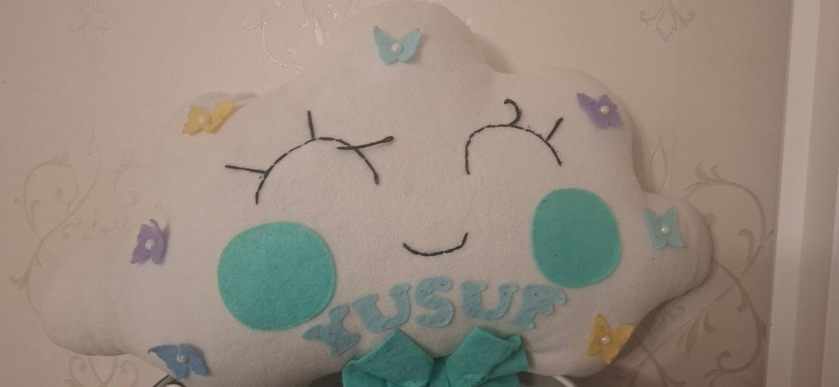 Turkuaz kece Nakışlı Çocuk Yastığı - Görsel 2