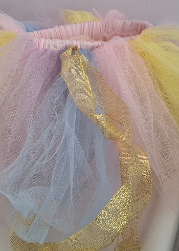 Kız Çocuk  Renkli Fırfırlı tütu Etek - Görsel 2