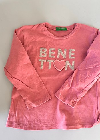 Benetton Kız Çocuk Pembe Uzun Kollu Tişört - Görsel 3