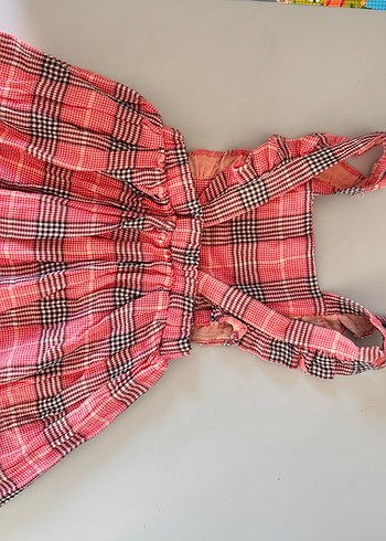 Kız Çocuk Pembe Nakışlı Fırfırlı Elbise - Görsel 4