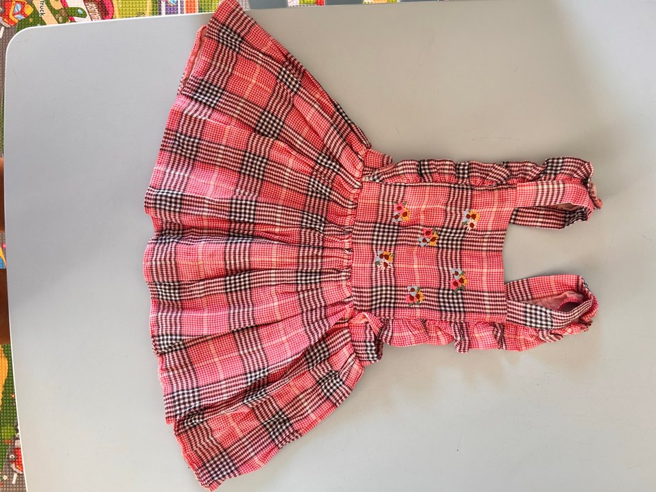 Kız Çocuk Pembe Nakışlı Fırfırlı Elbise - Görsel 2