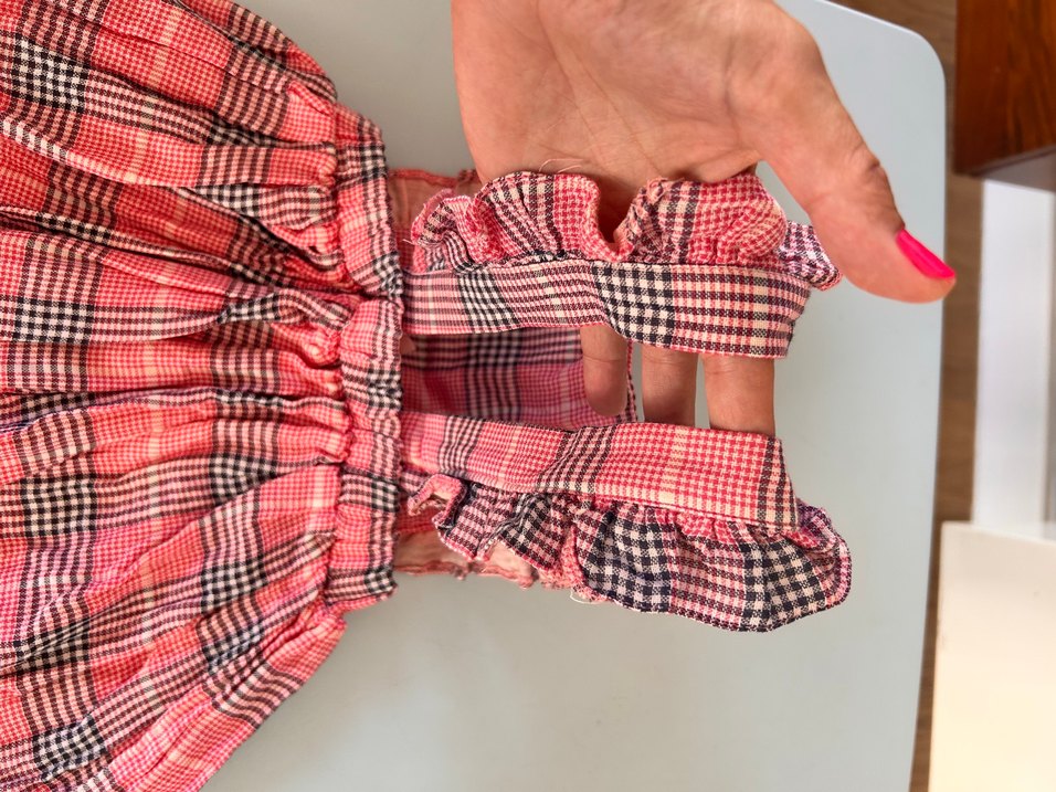 Kız Çocuk Pembe Nakışlı Fırfırlı Elbise - Görsel 5