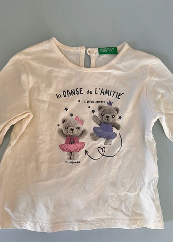 Kız Çocuk Uzun Kollu Baskılı Beyaz Tişört - Görsel 3