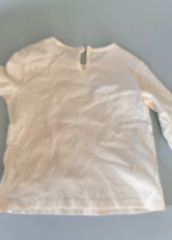 Kız Çocuk Uzun Kollu Baskılı Beyaz Tişört - Görsel 5