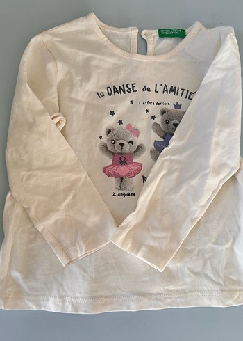 Kız Çocuk Uzun Kollu Baskılı Beyaz Tişört - Görsel 4