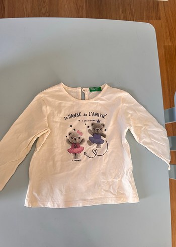 Kız Çocuk Uzun Kollu Baskılı Beyaz Tişört - Görsel 2