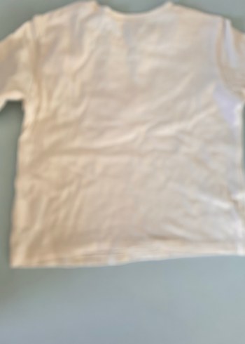 Kız Çocuk Beyaz Uzun Kollu Pamuklu Tişört - Görsel 6