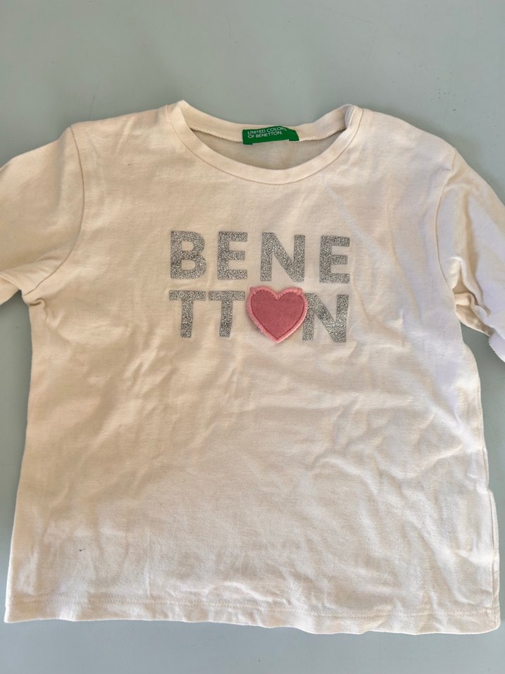 Kız Çocuk Beyaz Uzun Kollu Pamuklu Tişört - Görsel 2