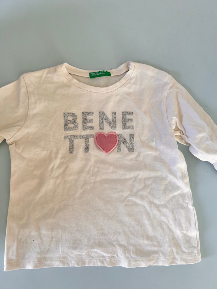 Kız Çocuk Beyaz Uzun Kollu Pamuklu Tişört - Görsel 3