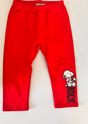 Kız Çocuk Kırmızı Baskılı Tayt - Görsel 2