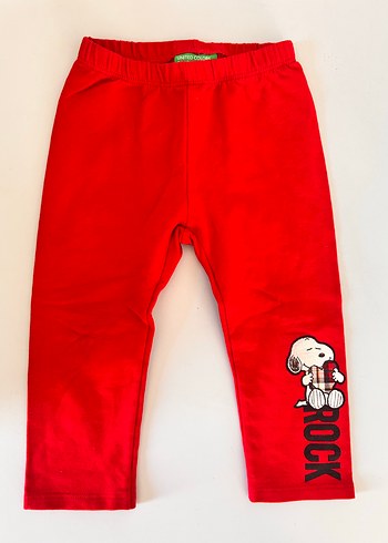 Kız Çocuk Kırmızı Baskılı Tayt - Görsel 3