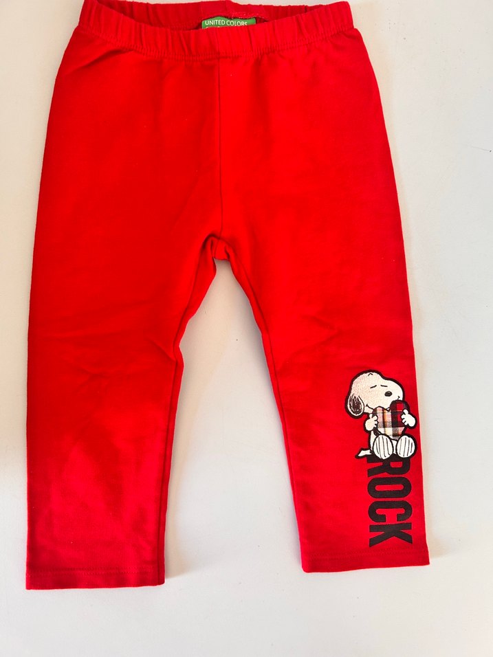 Kız Çocuk Kırmızı Baskılı Tayt - Görsel 2