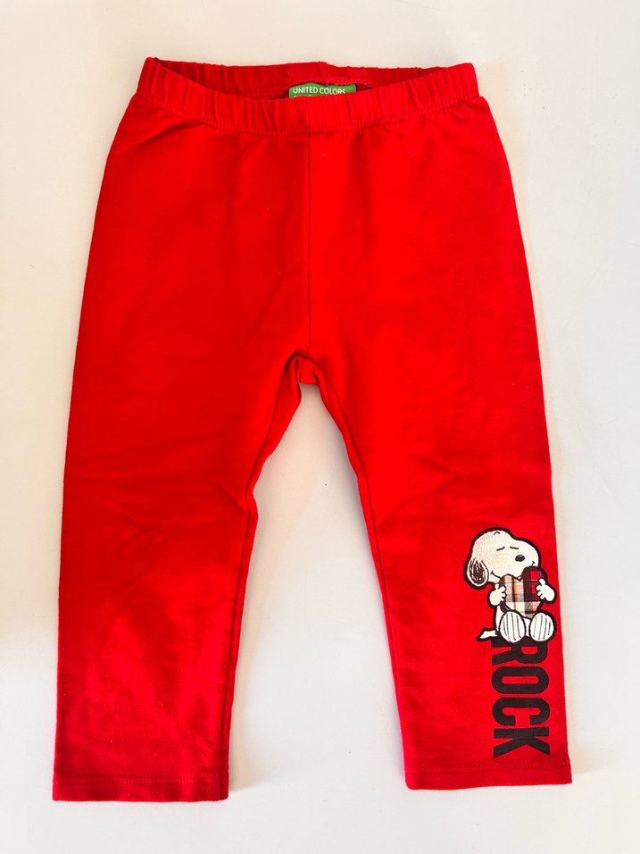 Kız Çocuk Kırmızı Baskılı Tayt - Görsel 3