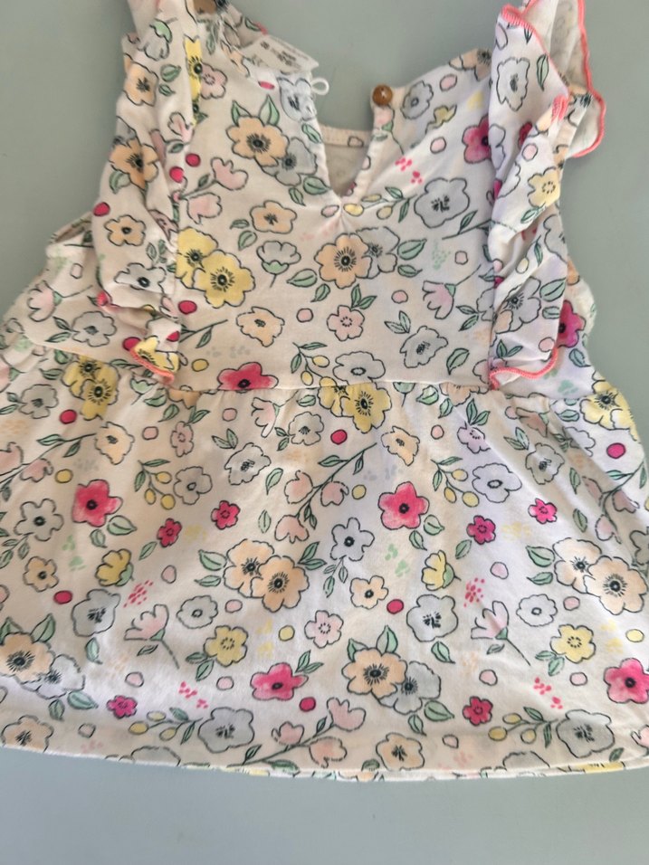 Çiçek Desenli Fırfırlı Kolsuz Kız Çocuk bluz - Görsel 5
